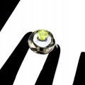 Ring einzigartiger natürlicher Peridot Größe 19 Silber
