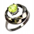Ring einzigartiger natürlicher Peridot Größe 19 Silber