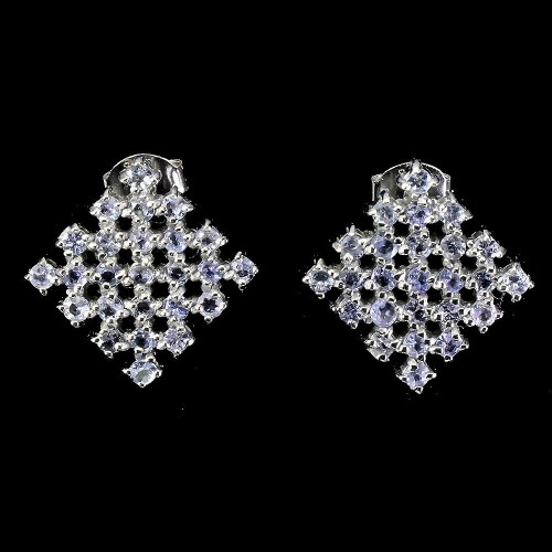 Silber natur Tansanit Ohrringe zart 925 4