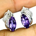 Silberne zarte Ohrringe natürliche Amethyste 4
