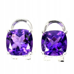 Silberne zarte Ohrringe natürliche Amethyste 4