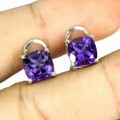 Silberne zarte Ohrringe natürliche Amethyste 4