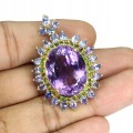 Brosche Anhänger natürlicher 29,54 ct Amethyst Tansanit