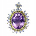 Brosche Anhänger natürlicher 29,54 ct Amethyst Tansanit