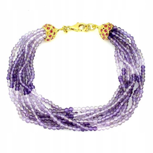 925 Natural Rubine Amethyst Armband Wunderschön