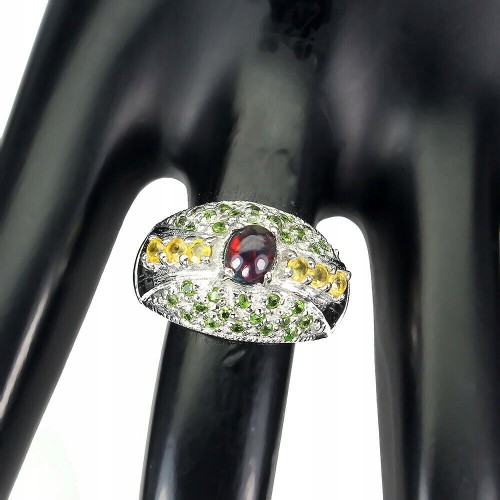 Ring schwarzer Opal Saphire Größe 16 Silber 925