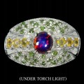 Ring schwarzer Opal Saphire Größe 16 Silber 925
