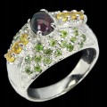 Ring schwarzer Opal Saphire Größe 16 Silber 925