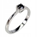 Ring schwarzer Diamant 0,33 ct Silber Größe 14,5