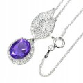 Wunderschöne Halskette aus 925 natürlichem Amethyst mit Zirkonia