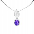 Wunderschöne Halskette aus 925 natürlichem Amethyst mit Zirkonia