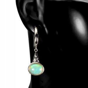 925 Silber Ohrringe Feueropal Weißtopas 3