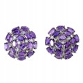 Silberohrringe natürlicher Amethyst Tansanit 3