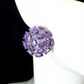 Silberohrringe natürlicher Amethyst Tansanit 3