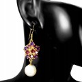 Sterling Silber natürliche Amethyst Ohrringe Perle Granat 3