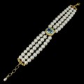 Armband Topas himmelblau Naturperlen und Zirkonia