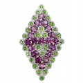 Ring Diopsid Granat Rhodolit natur g 16,5