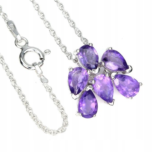 Eine zarte Silberkette aus natürlichen Amethysten 925