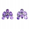 Silberne zarte natürliche Amethyst-Ohrringe 3