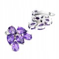 Silberne zarte natürliche Amethyst-Ohrringe 3