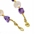 Wunderschönes Armband aus natürlichen Amethysten Perle 925