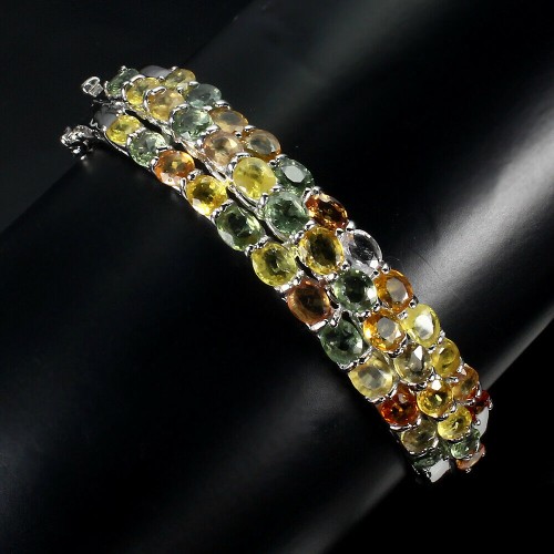 Armband 925 natürliche Songea Saphire zertifiziert