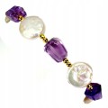 Wunderschönes Armband mit natürlichen Amethyst Perlen 925