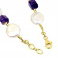 Wunderschönes Armband mit natürlichen Amethyst Perlen 925