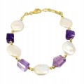 Wunderschönes Armband mit natürlichen Amethyst Perlen 925