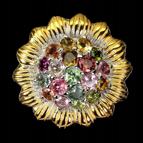 Ring Größe 18,5 natürliche Turmaline 925er Silber