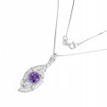 Zarte Halskette mit natürlichen Amethyst Zirkonia 925