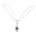 Zarte Halskette mit natürlichen Amethyst Zirkonia 925