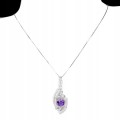 Zarte Halskette mit natürlichen Amethyst Zirkonia 925