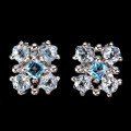 Zarte natürliche Sky Swiss Blue Topas Ohrringe 4