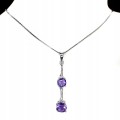 925 Zarte Silberkette mit natürlichen Amethysten