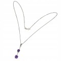 925 Zarte Silberkette mit natürlichen Amethysten