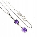 925 Zarte Silberkette mit natürlichen Amethysten