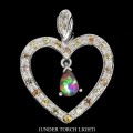 Songea schwarzer Opal Saphir Herz Anhänger