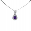 Zarte 925er Halskette mit natürlichen Amethyst Zirkonia