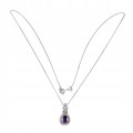 Zarte 925er Halskette mit natürlichen Amethyst Zirkonia