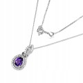 Zarte 925er Halskette mit natürlichen Amethyst Zirkonia