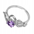 Silberring Größe 17 mit natürlichen Amethyst Zirkonia