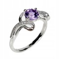 Silberring Größe 17 mit natürlichen Amethyst Zirkonia