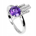 Silberring mit natürlichen Amethyst Zirkonia Größe 17