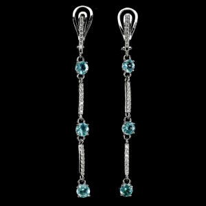 Silberne Ohrhänger 925 natürliche Apatite 4