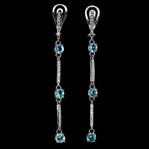 Silberne Ohrhänger 925 natürliche Apatite 4