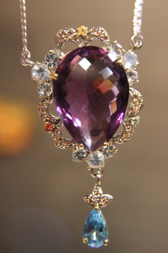 Schöne natürliche 35,34 ct Amethyst Halskette