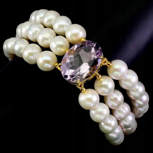 Traumhaftes Armband natürliche Amethyst Perlen 925