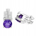 Zarte Ohrringe natürliche Amethyste Zirkonia 4
