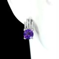 Zarte Ohrringe natürliche Amethyste Zirkonia 4